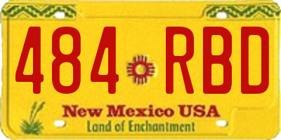 NM license plate 484RBD