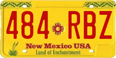 NM license plate 484RBZ