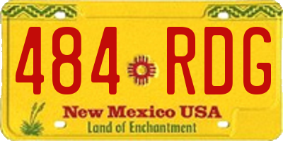 NM license plate 484RDG