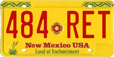 NM license plate 484RET