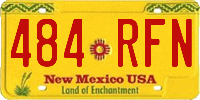NM license plate 484RFN
