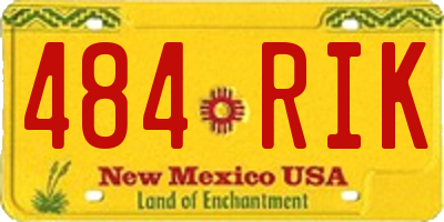 NM license plate 484RIK