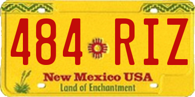 NM license plate 484RIZ