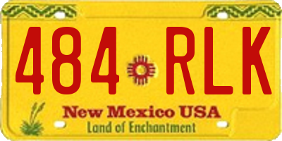 NM license plate 484RLK