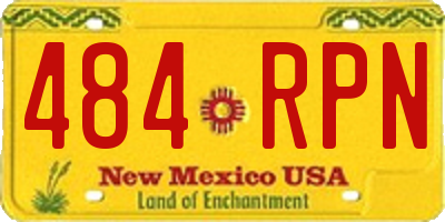NM license plate 484RPN