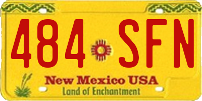 NM license plate 484SFN