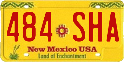 NM license plate 484SHA