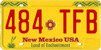 NM license plate 484TFB