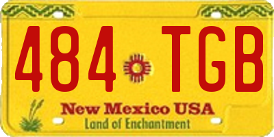 NM license plate 484TGB