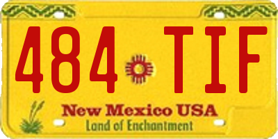 NM license plate 484TIF