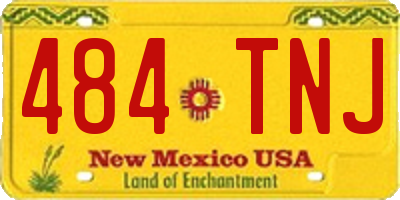 NM license plate 484TNJ
