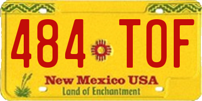 NM license plate 484TOF