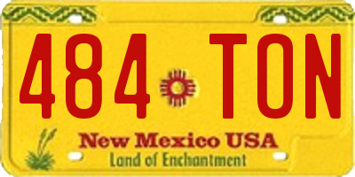 NM license plate 484TON
