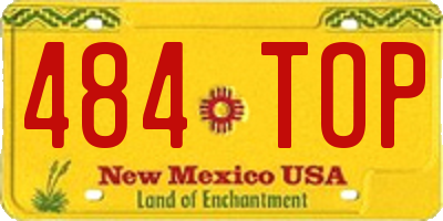 NM license plate 484TOP
