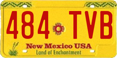 NM license plate 484TVB