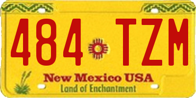NM license plate 484TZM