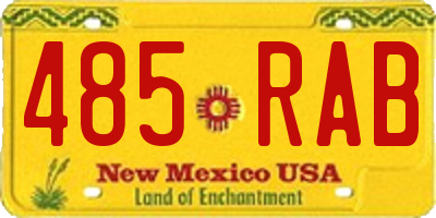 NM license plate 485RAB