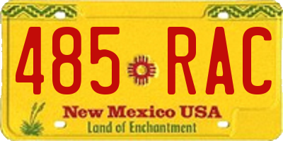 NM license plate 485RAC