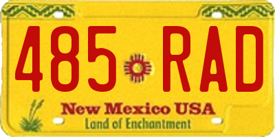 NM license plate 485RAD