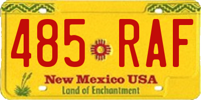NM license plate 485RAF