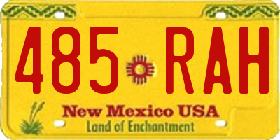 NM license plate 485RAH