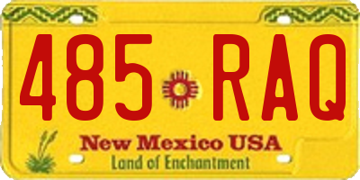 NM license plate 485RAQ