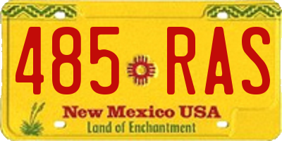 NM license plate 485RAS