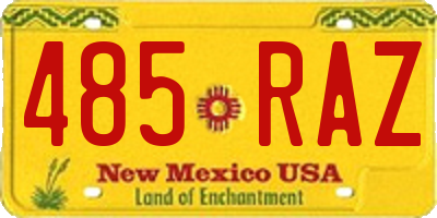 NM license plate 485RAZ