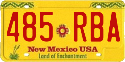 NM license plate 485RBA