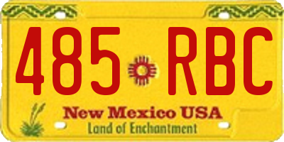 NM license plate 485RBC