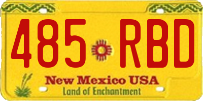 NM license plate 485RBD