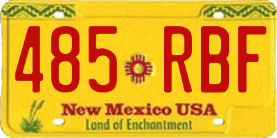 NM license plate 485RBF