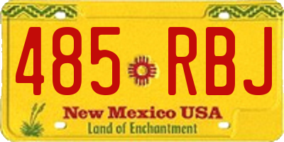 NM license plate 485RBJ