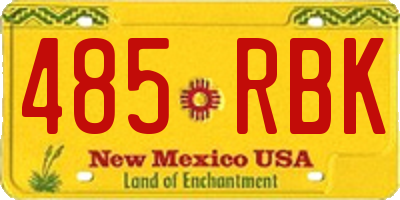 NM license plate 485RBK