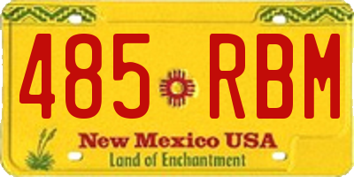 NM license plate 485RBM
