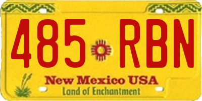 NM license plate 485RBN