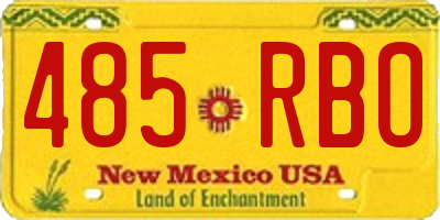 NM license plate 485RBO