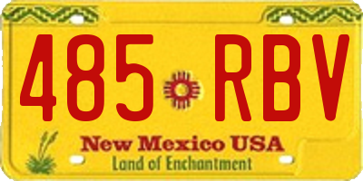 NM license plate 485RBV