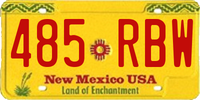 NM license plate 485RBW