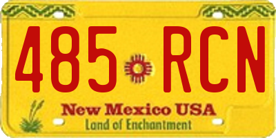 NM license plate 485RCN