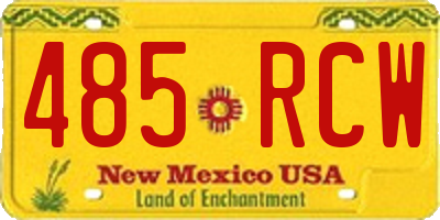 NM license plate 485RCW