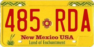 NM license plate 485RDA