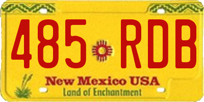 NM license plate 485RDB