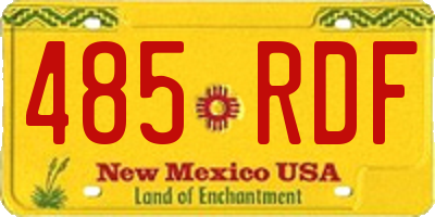NM license plate 485RDF