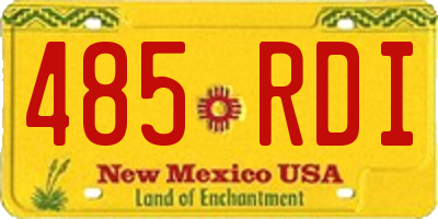 NM license plate 485RDI