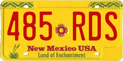 NM license plate 485RDS