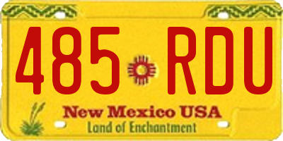 NM license plate 485RDU