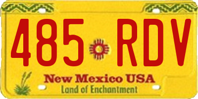 NM license plate 485RDV