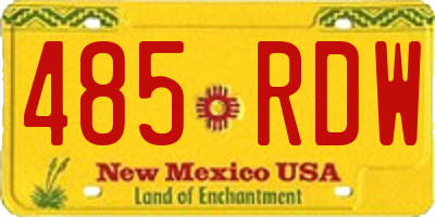 NM license plate 485RDW