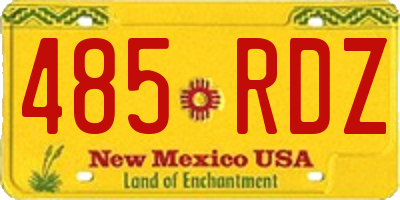 NM license plate 485RDZ